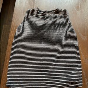 lululemon athletica Black and White Striped Muscle Tee